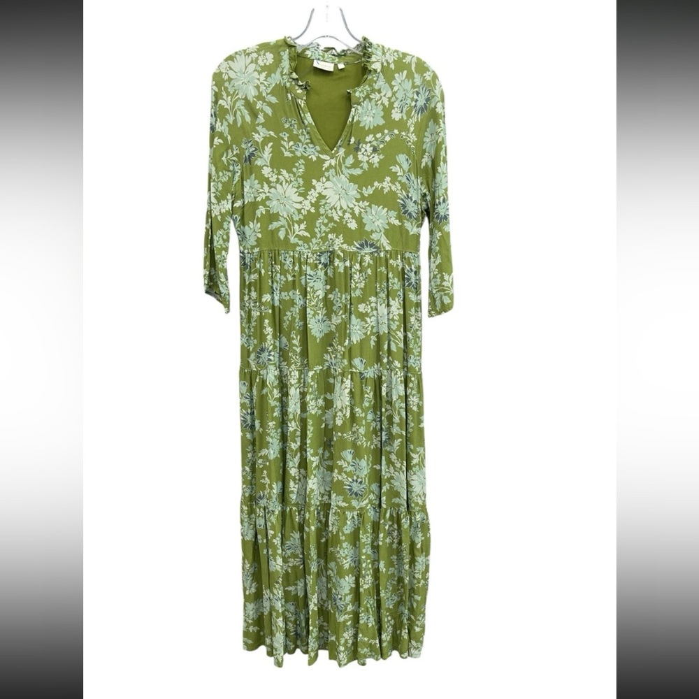 Spartina 449 Light Green Floral Maxi Dress - Picture 4 of 6